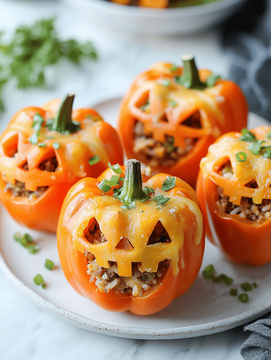 Spooky Sweetness: Halloween Stuffed Bell Pepper Jack-o’-Lanterns